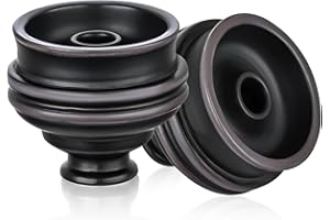 HAPYWAER Hookah Bowl Black Clay Hookah Bowl Shisha Tobacco Bowl with Spire Easy Pull Big Could for Better Hookah Narguile Smoking