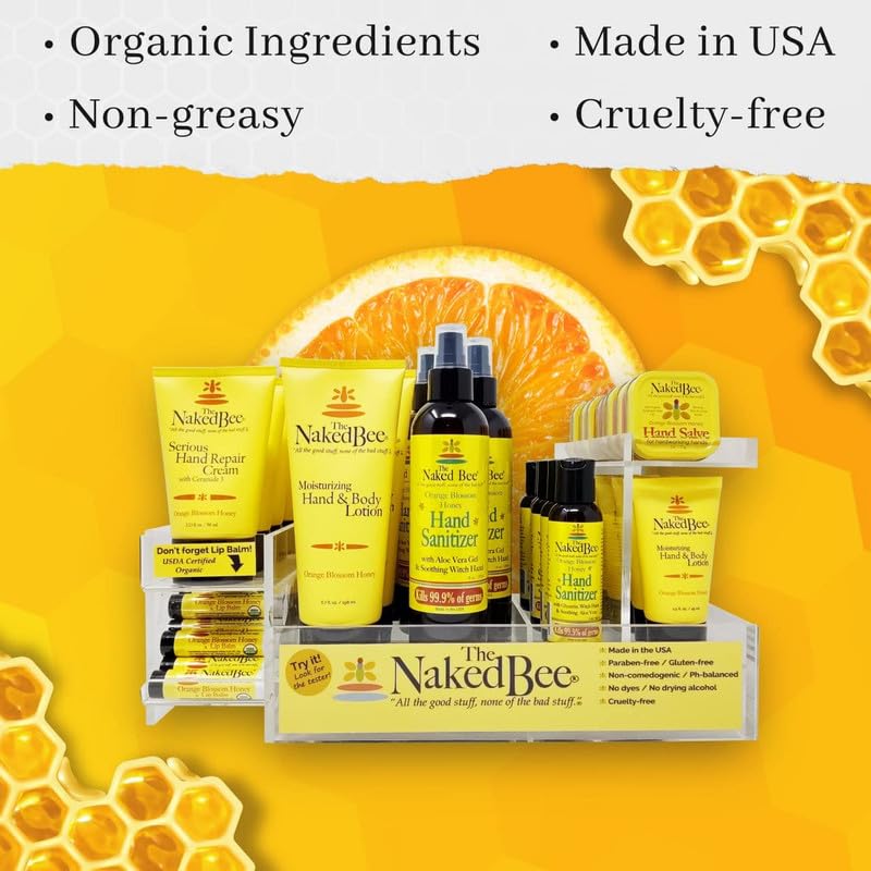 The Naked Bee Organic Orange Blossom Honey Lip Balms - 3 Pack