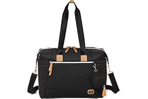 Dikaslon Diaper Bag Tote with Pacifier Case and Changing Pad, Large Travel Diaper Tote for Mom and Dad, Multifunction Baby Bag for Boys and Girls, Black
