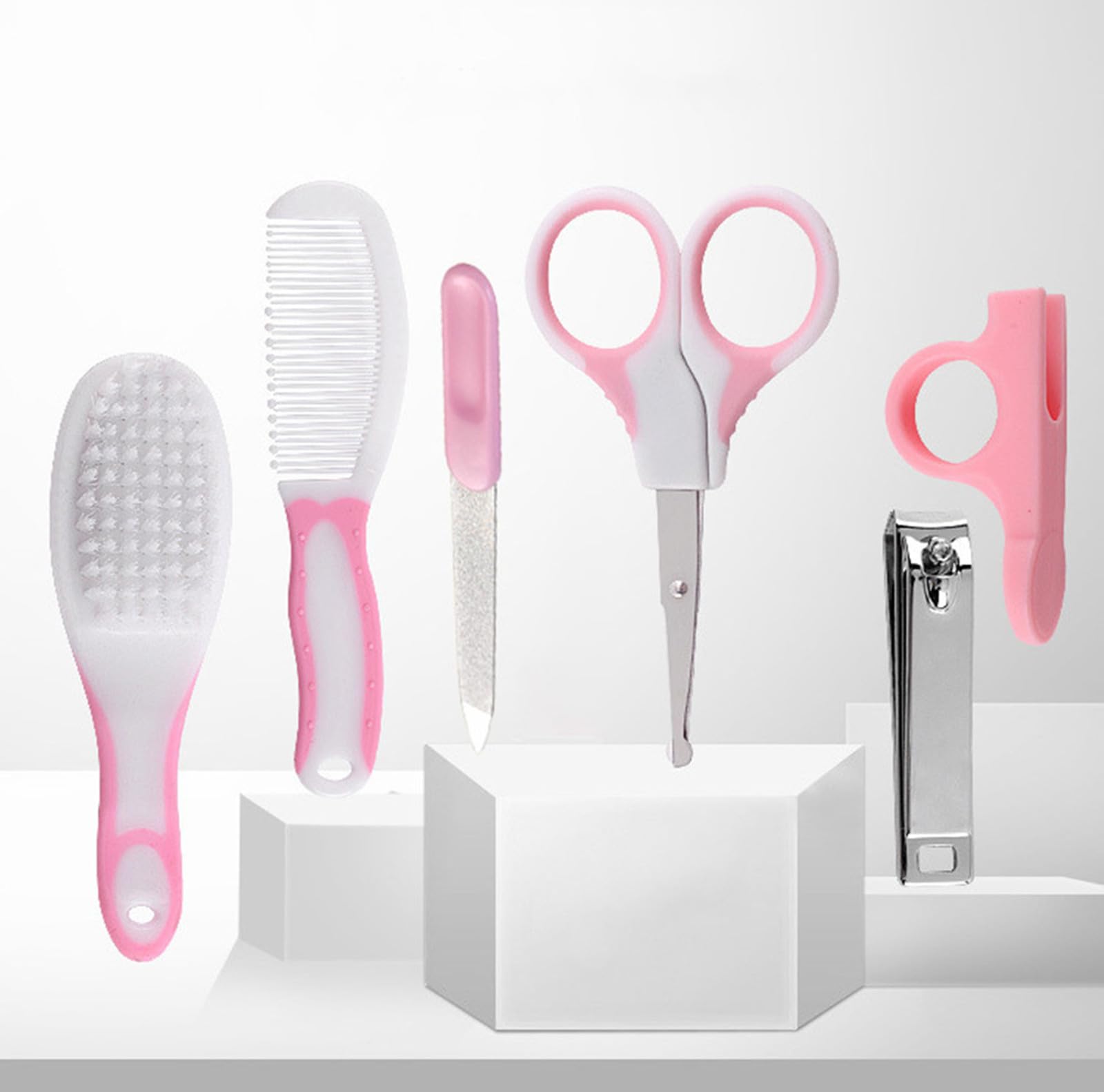 Zundo Baby Healthcare and Grooming Kit,Baby Grooming Set for Baby with Comb, Nail Scissors (Pink)