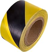Gocableties Black Yellow 70mm x 500m Barrier Tape Non Adhesive view 2