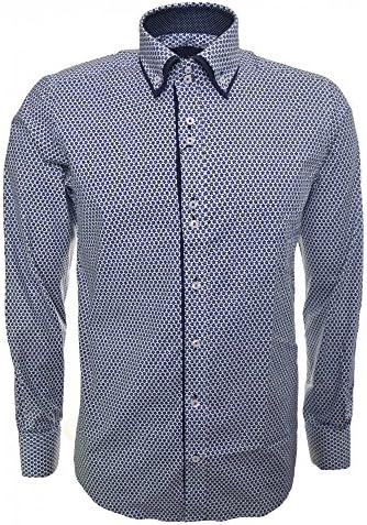 Guide London Men's Blue Floral Pattern Shirt L