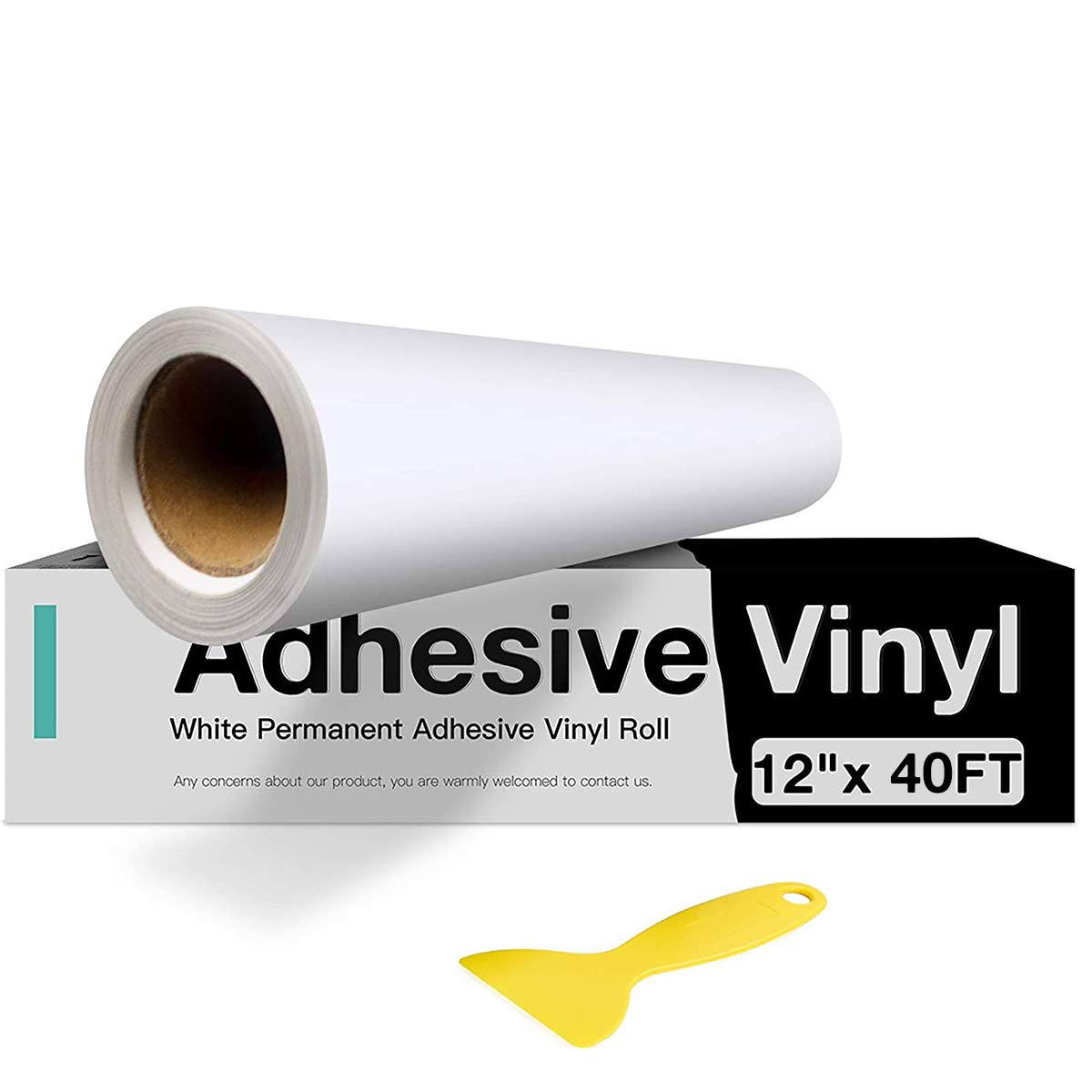 White Permanent Vinyl, White Adhesive Vinyl for Cricut - 12" x 40 FT White Vinyl Roll for Cricut, Silhouette, Cameo Cutters, Signs, Scrapbooking, Craft, Die Cutters: Industrial & Scientific