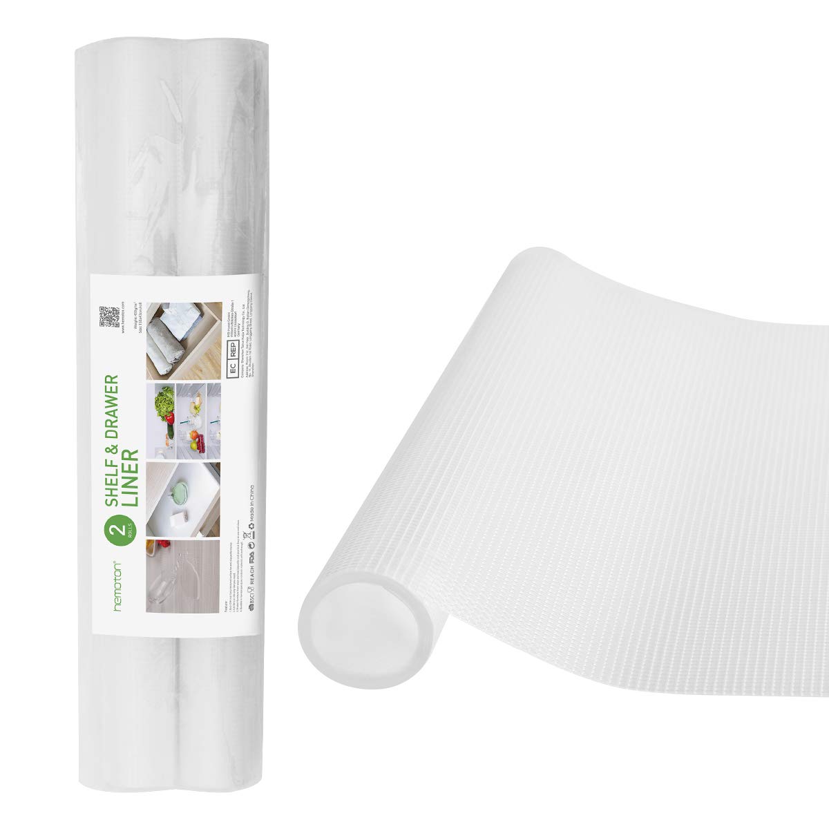 Hemoton 2 Rolls Cabinet Shelf Drawer Liner Non-Adhesive Waterproof Non-Slip EVA Mat Transparent (Square)