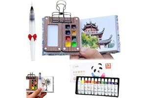 Mini Paint Palette Travel Kit - Mini Travel Watercolor Palette Set,2026 New Pocket Watercolor Set,Wooden T-ravel Paint Palett