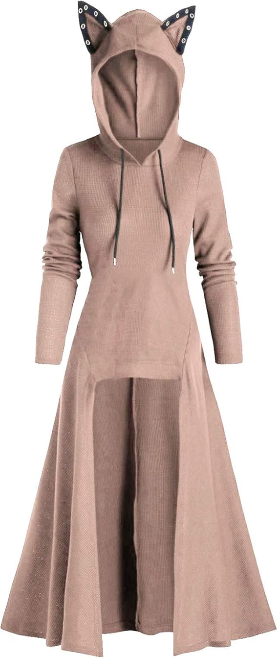 high low hooded sweater