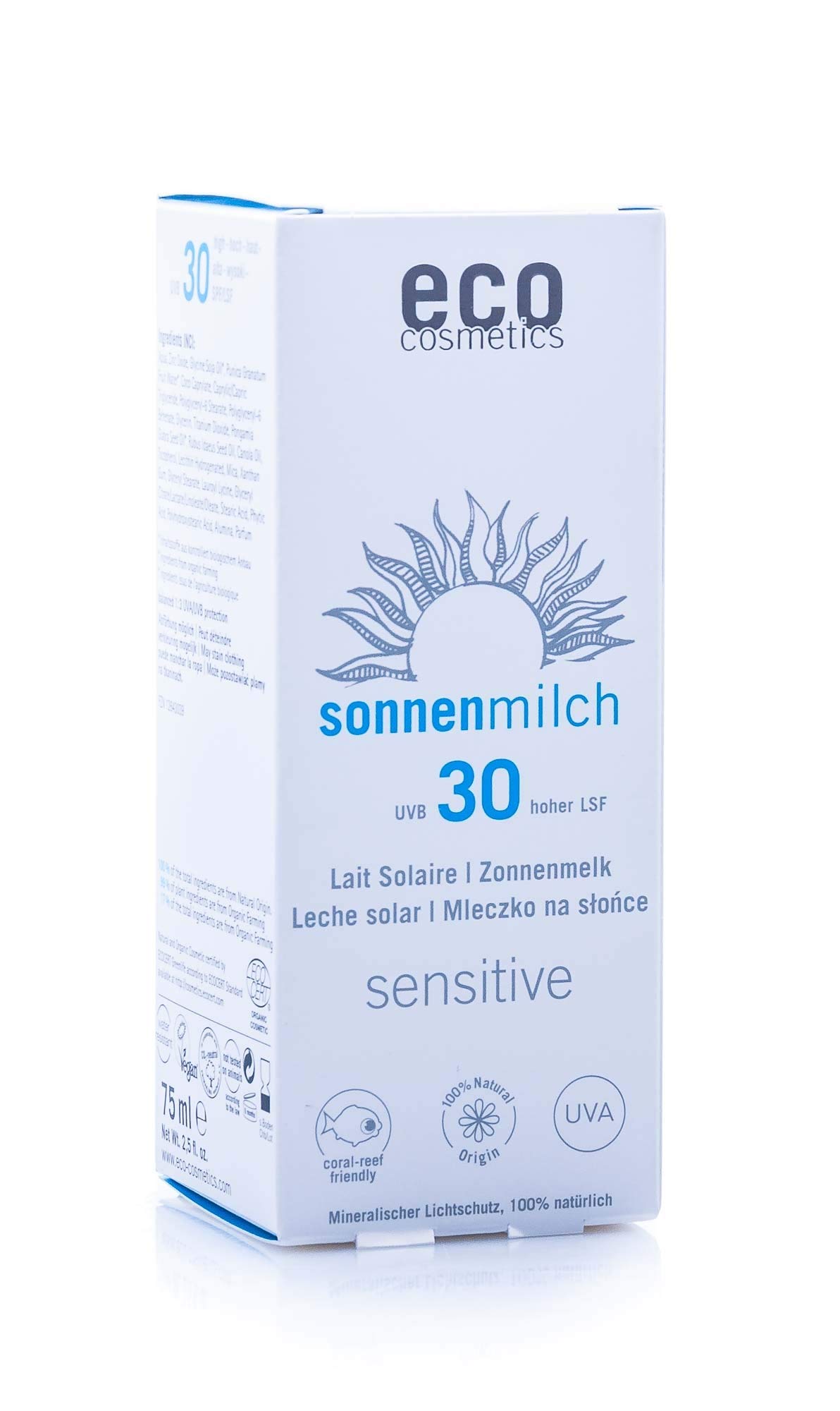 eco cosmetics Sun Milk SPF 30, 75 ml (Organic, Vegan, Natural Cosmetics)