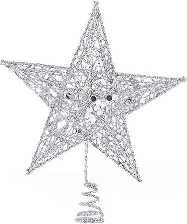 Stella Di Natale In Ferro.Parte Superiore Dell Albero Di Natale Natale Stella A Cinque Punte In Ferro Battuto Ornamento Albero Di Natale Top Star Paillettes A Cinque Punte Disposizione Stella Di Natale Fornisce Christmas Tree Amazon It Casa