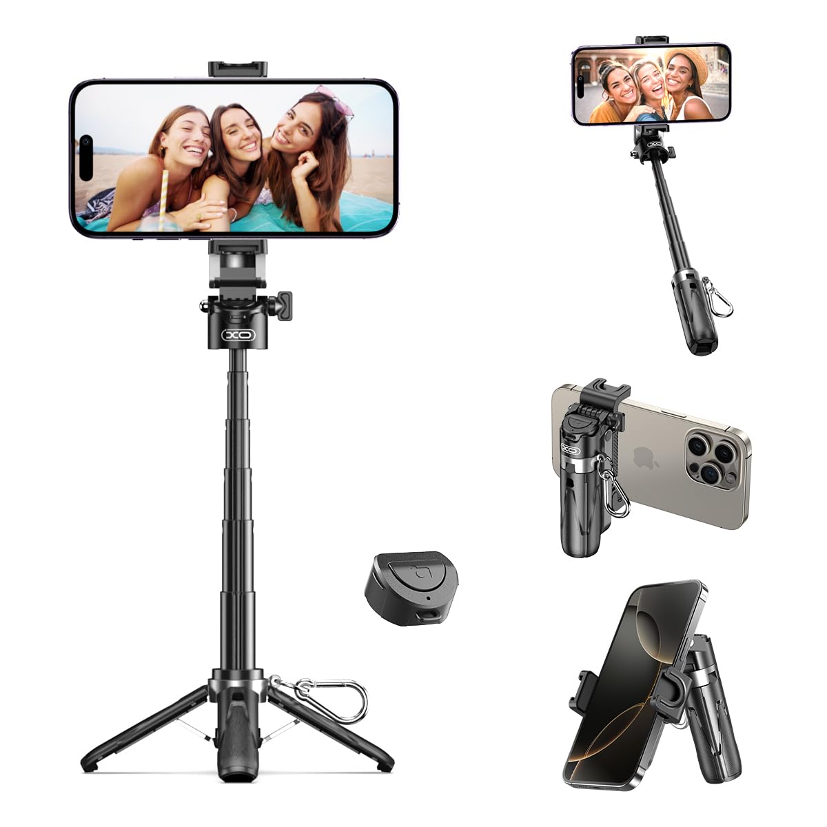 Photo 1 of ITEM IS MISSING PARTS, UNSURE WHAT PARTS ARE MISSING -------------------------------------------Retractable Mini Tripod for Cell Phone, Portable Selfie Stick Travel Phone Tripod with Remote Control Cell Phone Holder, Sturdy & Stable Adjustable Multi-Angle