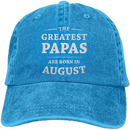 SKXJ0IOAI Greatest Papas Are Born In August Unisex Flat Bill Hip Hop Cap Baseball Hat Head-Wear Cotton Snapback Hats Royalblue