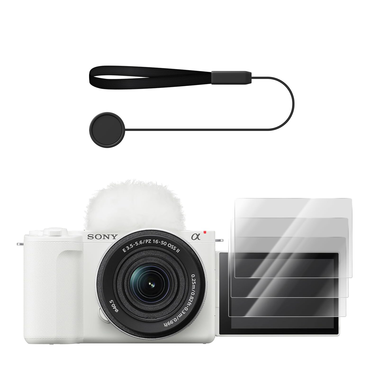 VOVMOEYA 3 Packs Digital Camera Screen Protector,compatible with SONY ZV-E10II ZV-E10 markii Alpha 7IV a7IV A7M4 Alpha 6700 a6700 Alpha ZV-E1 Alpha 7C II A7C2 Alpha 7CR A7CR with One Anti-Loss String