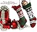 Dragon Squama Knit Christmas Stockings for Family Sets of 2 ¨C Red/White/Green Snowflake Knitted Hanging Bags Decor,Decorations Christmas Tree,Mantel, Acrylic/Polyester Blend/Wool, Red 1, 22