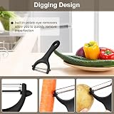AUAUY 2Pcs Potato Peeler Y-Shaped Swivel Non-Slip Ergonomic Handle Stainless view 4