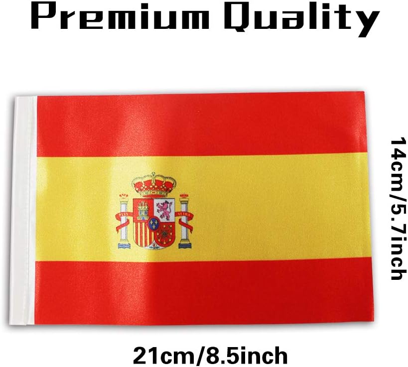Spain Table Flag 9" x 6"- Spanish Desktop Desk Flag Table Display With Sticks & Bases - Image 5