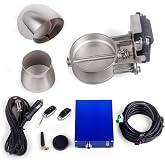 CNRAQR Universal 3 Inch Electric Exhaust Cutout with Elbow Valved Muffler Valvetronic Exhaust Valve Remote Control Kit
