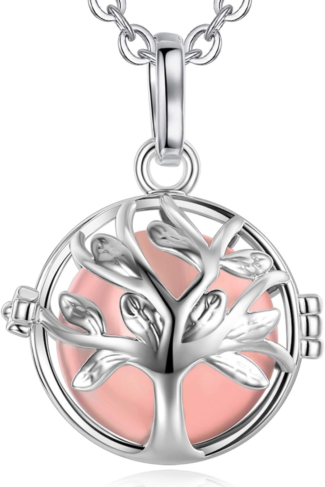EUDORA Harmony BallTree of Life Music Chime Ball Locket Pendant Necklace for Women Girls Baby Charming Gift Jewellery,30inch