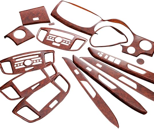 Amazon Rambo インテリアパネル ワゴン R Mh34s 内装パネル 14ピース 3ｄ立体 ウッド調パネル 車種専用 茶木目 インテリアパネル 車 バイク
