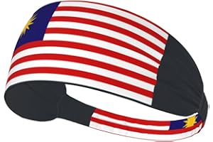 Malaysia Flag Print Elastic Sports Headband For Women & Men, Soft Hairband For Yoga, Running, Daily Wear