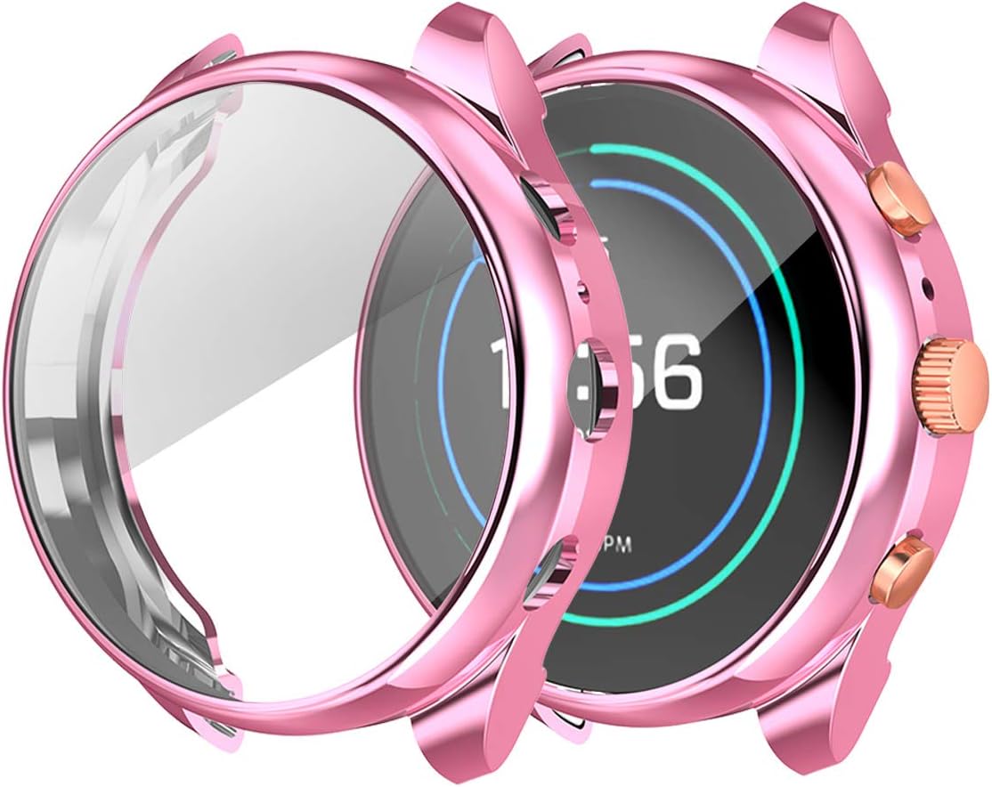 KPYJA Compatible with Fossil Gen 4 Sport Women's Screen Protector Case Cover,TPU Screen Protective Case for Fossil Women's Gen 4 Sport Smartwatch(Pink)
