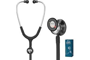 FriCARE Tunable Stethoscope - Dual Head Estetoscopio for Nurses, Doctors, Paramedics, Students - FSA/HSA Eligible Stethoscopes, Graphite Tube, Mirror Black Finish Chestpiece