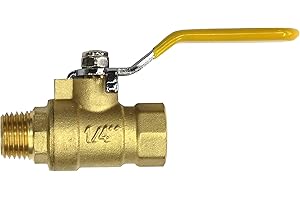 VIBRANT YARD COMPANY Lead-Free Forged Brass Air Compressor In-Line Ball Shut Off Valve, Quarter Turn, 1/4" Male NPT (MNPT) X 1/4" Female NPT (FNPT) Qty: 1
