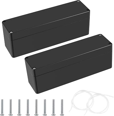 Qiwuhai Waterproof Junction Box 2 Pcs IP65 Black ABS 160x45x55mm