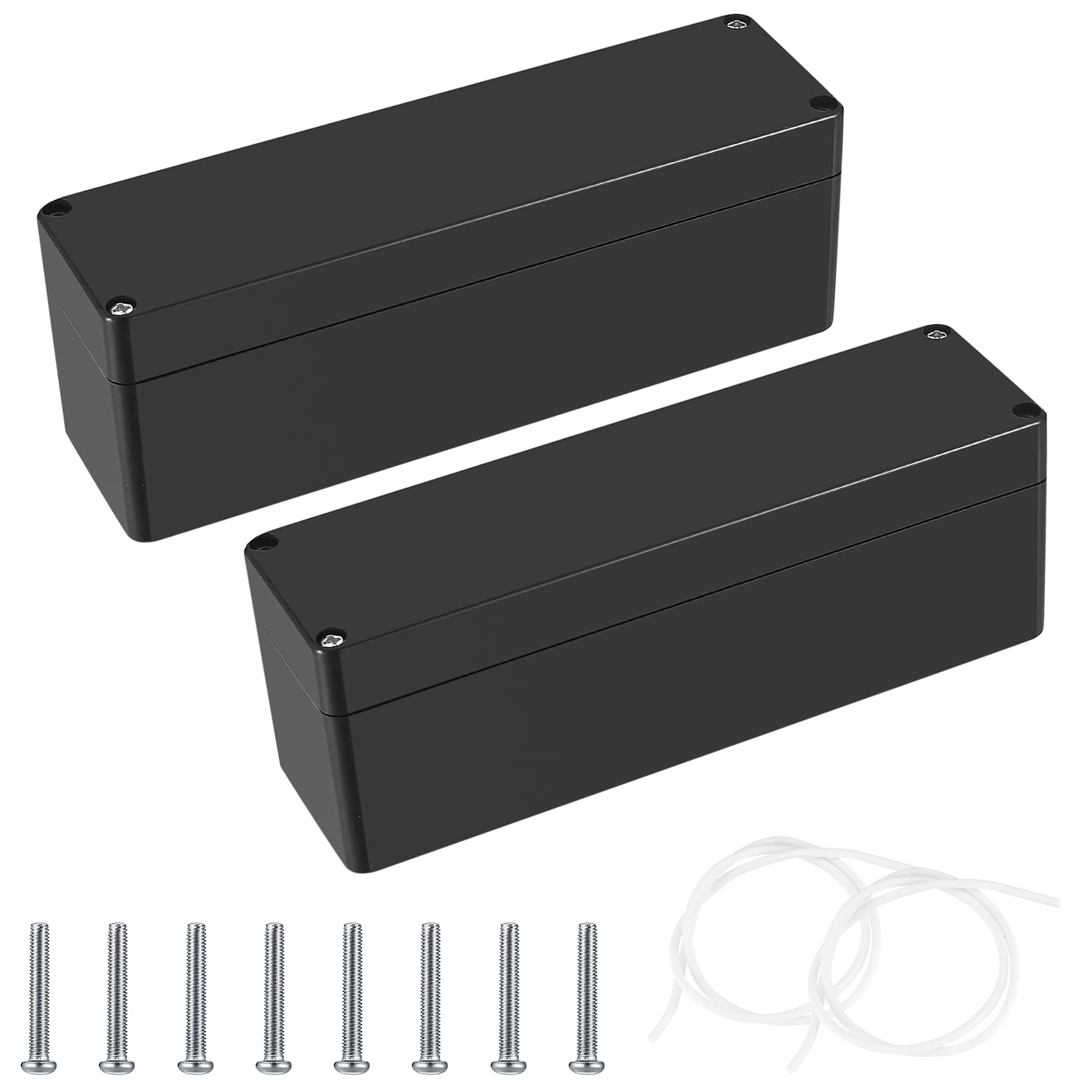 2 Pcs IP68 Waterproof Junction Box, Outdoor Cable Connectors, Electrical External Wire Cable Junction Box, Electrical Box Cable Gland Box for Cable Connection (Black, 160x45x55mm)