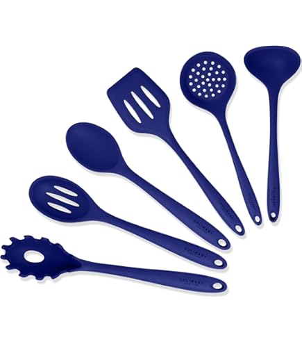 Set De 7 Ustensiles De Cuisine Nylon Glad – Gris, Anti-rayures Pour Poêles