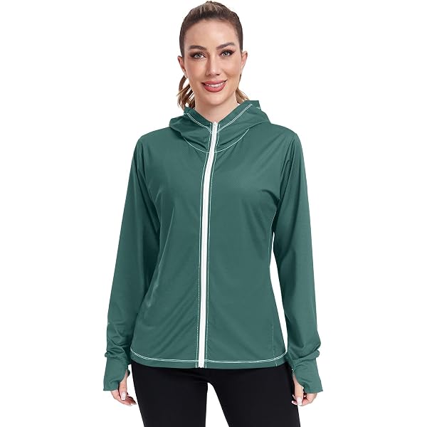 Nander Olive Green Women's UPF 50+ Sun Protection Hoodie Jacket