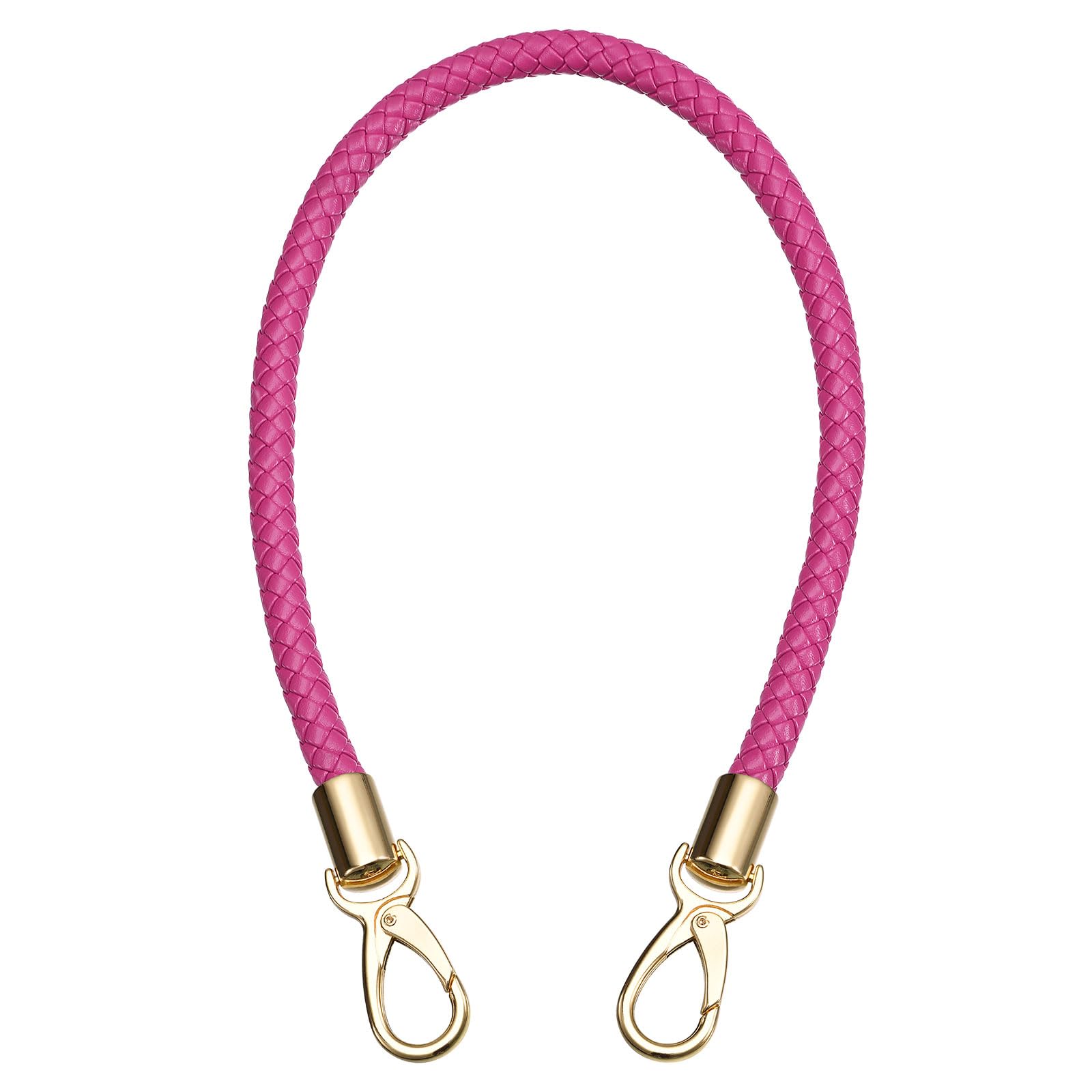 uxcell Leather Purse Strap, 60cm/23.6" PU Braided Purse Replacement Handle for Women's Handbag Underarm Bag Tote (Fuchsia)
