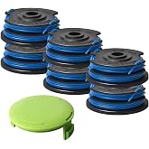 Cilivo 29242/29082 Dual Line String Trimmer Replacement Spool Compatible with Greenworks 21212 and 21272, 27ft 0.065", 7-Pack (6-Line Spool + 1 Cap)