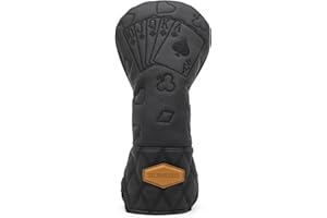 BAIRBRE Golf Club Covers Poker Golf Head Covers Driver Covers Fariway Wood Headcover Hybrid Covers Leather Golf Headcover with Number Tag for All Brand