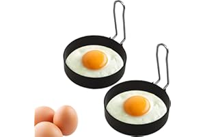ZLMC Non-Stick Egg Ring,Stainless Steel Ring for Frying Eggs,Round Mold,Shaping Eggs,Round Fried Egg Mold Household,Cooking Tools for Breakfast（2 Pack)