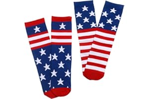 ZUOIUP 2 Pairs 4th of July Socks for Kids, Toddler, Girls and Boys, American Flag Knee High Kid Soccer Socks