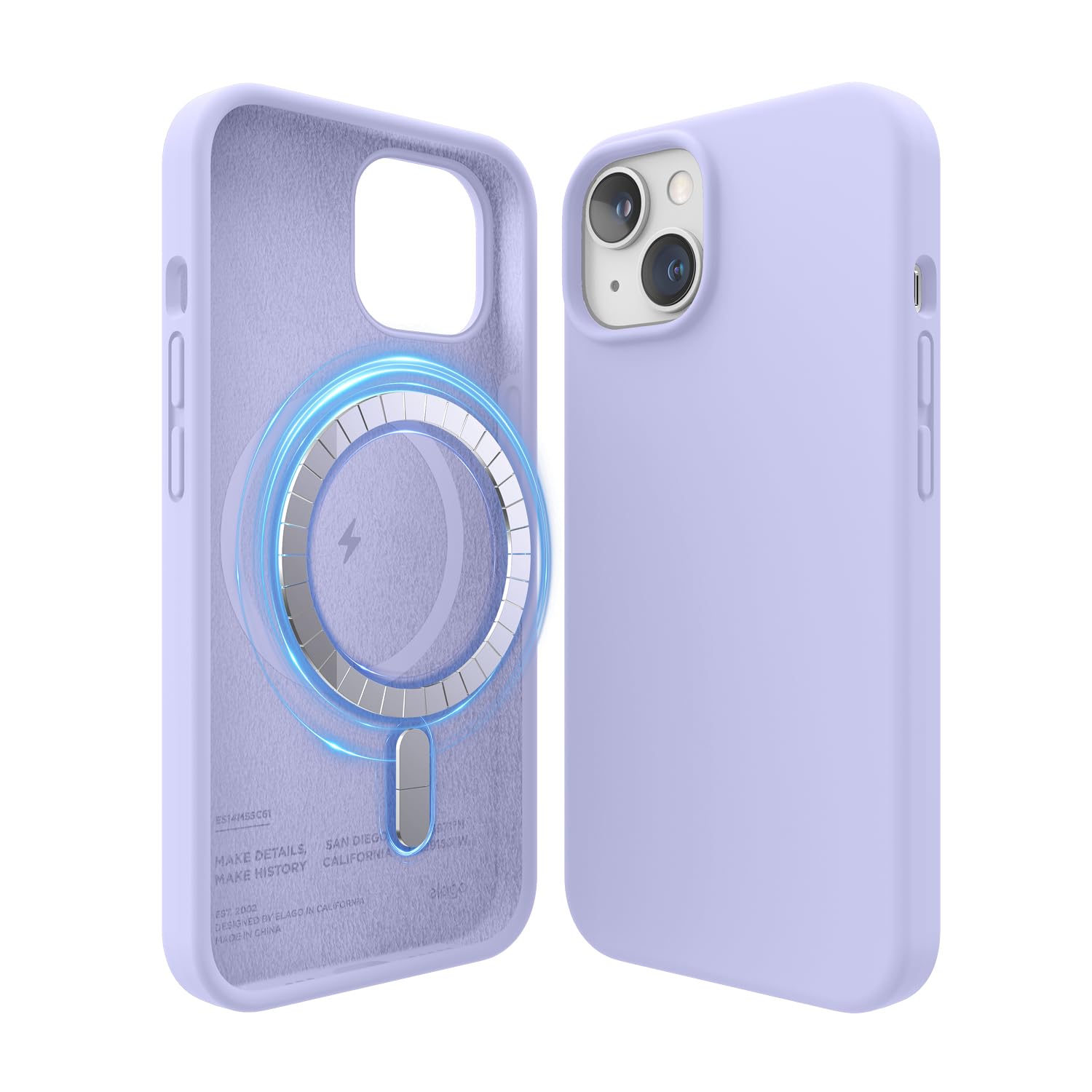 elago Magnetic Silicone Case Compatible with iPhone 14 Case (6.1"), Compatible with MagSafe All Accessories, Built-in Magnets, Premium Liquid Silicone, Protective Cover (Purple) — image 1