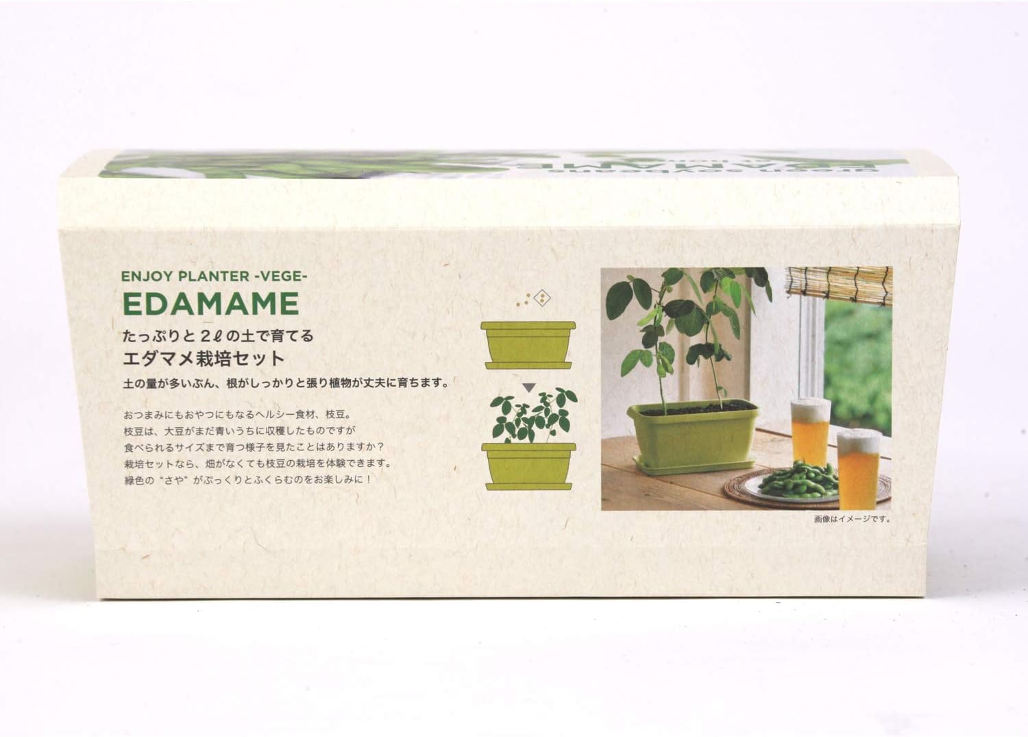 Amazon Co Jp 聖新陶芸 栽培キット エンジョイプランターべジ エダマメ Gd 緑 Diy 工具 ガーデン