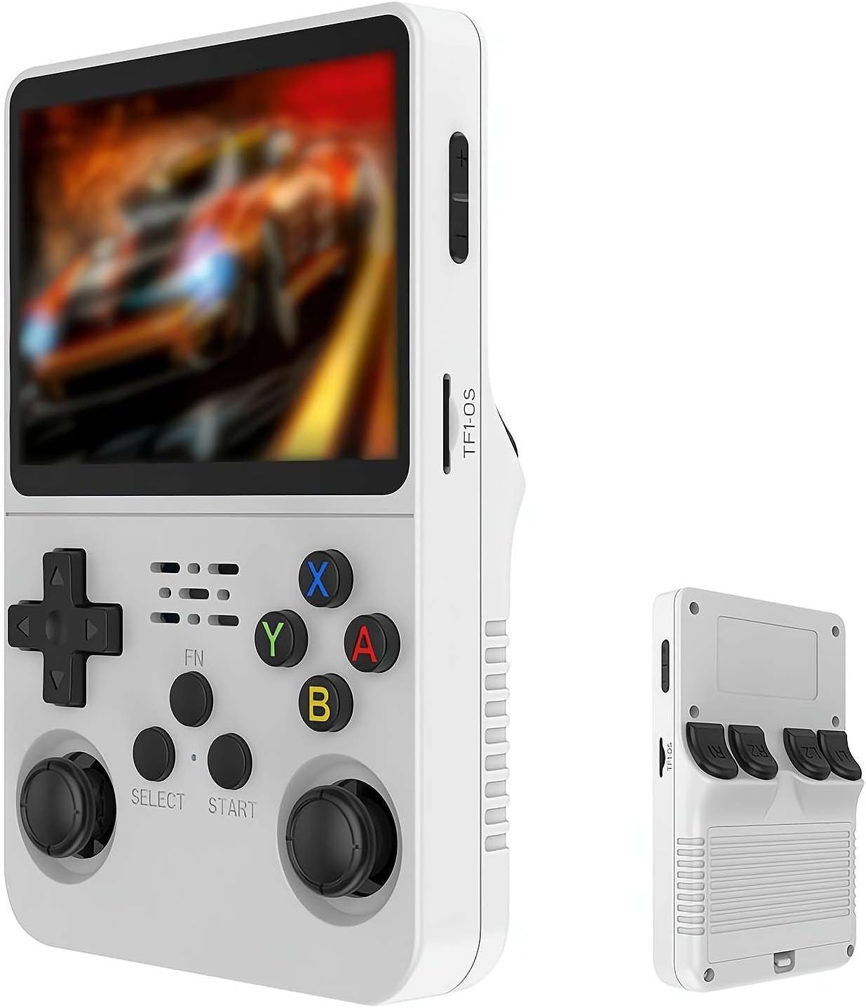 Keyboy Game Console R36S Retro Handheld Game Console with 64/128G Built-in 21000+ Classic Games, Open Source Linux System 3.5 Inch IPS Screen Portable Pocket Video Player White 128G