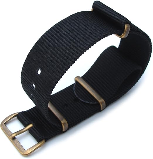 Nato Watch Strap, 20mm, G10 Nylon, IP Antique Bronze Buckle, Color