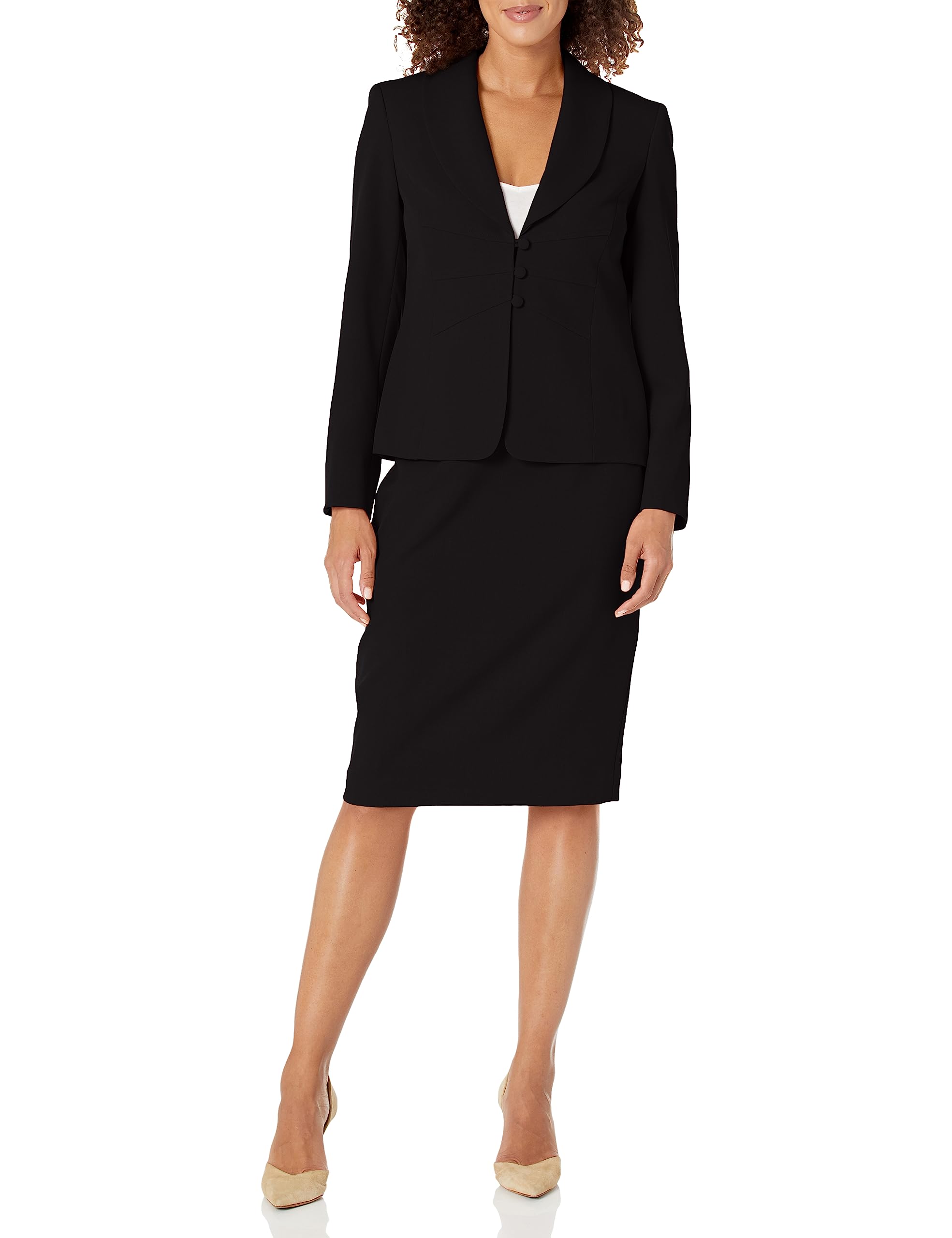 chinese dress ladies Le Suit Womens Crepe Long Coat & Sheath