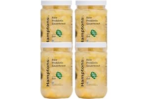Hamptons Brine Raw Probiotic Kraut N Kale Sauerkraut made with Organic Kale, Cabbage, Himalayan and Kosher Salt - 100% Certified Organic, Rich in Probiotics and Prebiotics - Unpasteurized and Fermented Using Traditional Methods (16 Oz, Pack of 4)