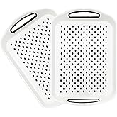 Baoswi 2 Pack Non Slip Serving Tray with Handles, 40 * 28.5 cm Rectangle Anti-Slip Non-Toxic Dishwasher Safe Tray for Snack F