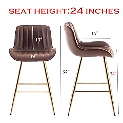 GBZB Velvet Bar Stools, Kitchen Barstools with
