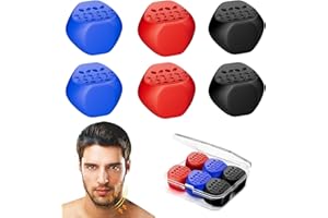 RAVIAD Jaw Exerciser for Men & Women - 3 Resistance Levels Silicone Jawline Shaper (6 PCS) with Case - Slims & Tones Face Powerful Jawline Trainer - Facial Exerciser for Beginner Intermediate Advanced User