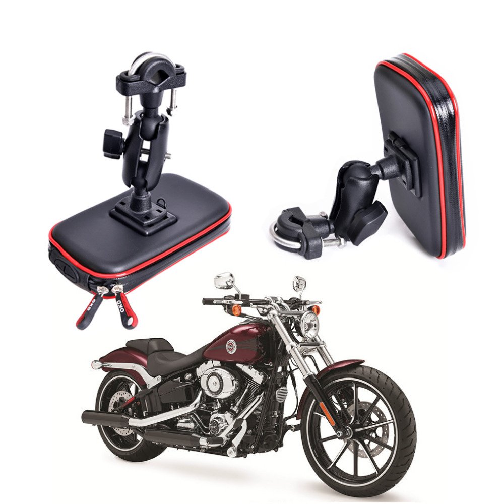 Motorbike Mount Holder,Waterproof Bicycle Mount GPS Holder Motorcycle Handlebar Phone Stand Universal Cradle For Smartphone Up to 5.3" - 6.2"…