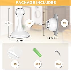 Profasion Magnetic Door Stoppers 4 Pack, Stainless