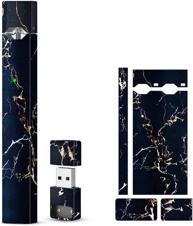 SHIODOKI 2 Pack Juul Skin Decal for Pax JUUL Spider Man Bat Pineapple American Flag Marble Pattern Protective Sticker for JUUL Wraps Device is Not Included (Navy Marble)