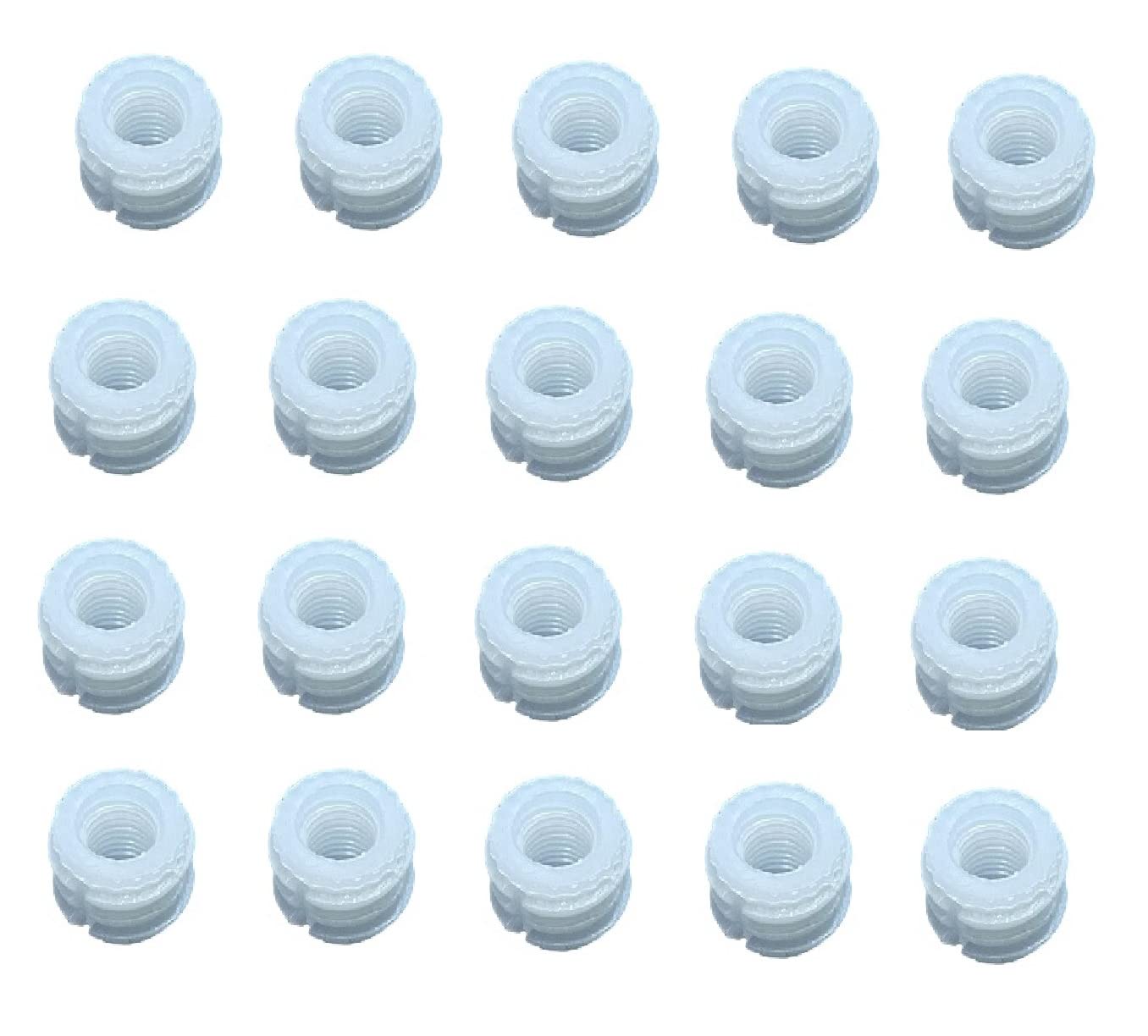 TERF® M6 X 10.5mm Wood Insert Nut Flat Pack Furniture Pre-Inserted Cam Dowel Nuts M6 (6mm) X 10.5mm Threaded Insert Socket Nut for Wood Timber Furniture - Pack of 20