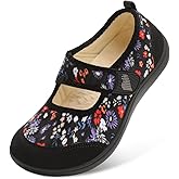 BARERUN Womens Slippers Wide Diabetic Shoes for Women Adjustable House Slippers Swollen Bunions Neuropathy House Shoes Stable Non Slip Barefoot Walking Shoes Indoor Outdoor