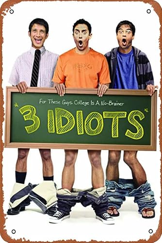 Ysirseu Idiots Aamir Khan Bollywood Cult Classic Hindi Movie Poster  Metal Tin Signs Room Wall Decor Sign 8x12 Inch, x 12 Inch in Bahrain