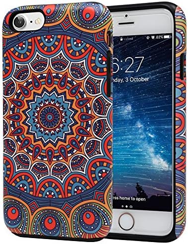 iPhone 8 Case, Arabic Pattern Slim Dual Hard Case [Shockproof] [Dual Layer] [Drop Protection] Fashion Design Pattern for Apple iPhone 8 - Arabic Indian